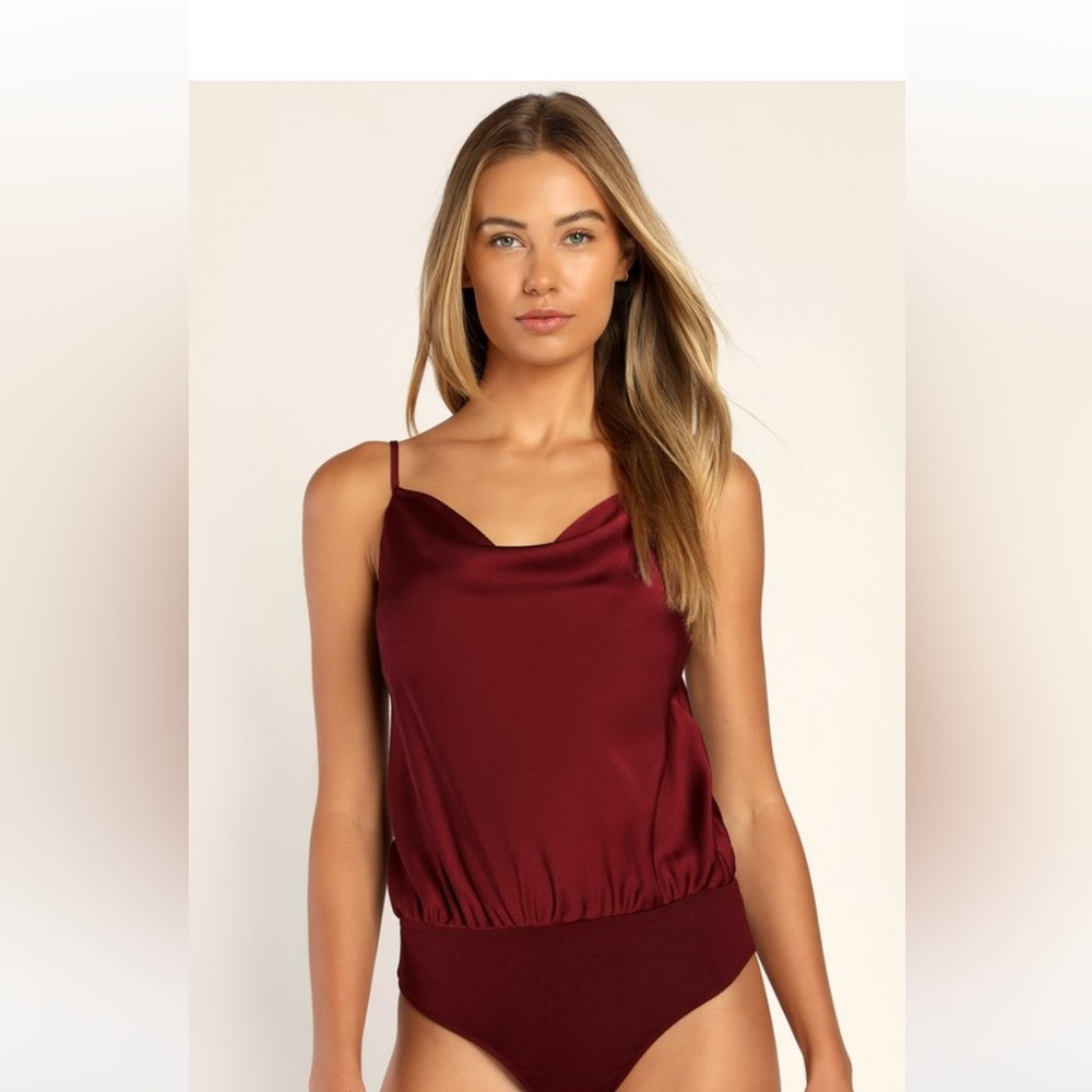 LuLu’s Satin Cowl Neck Body Suit